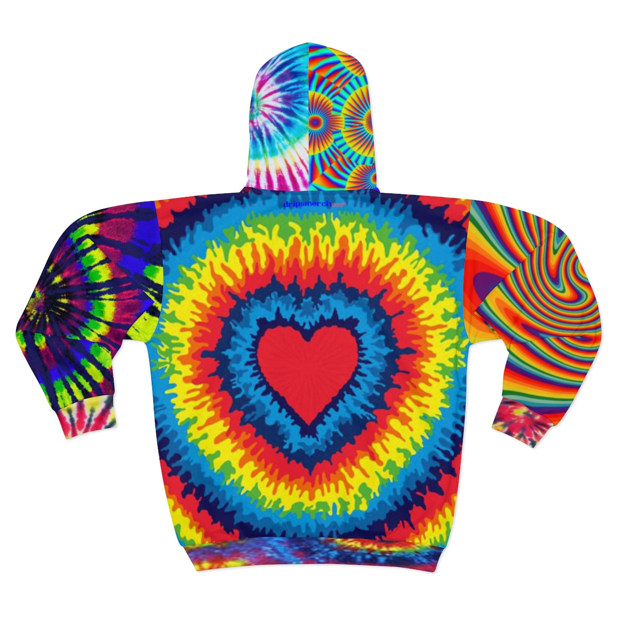 tie dye color block zip hoodie HAPPYGOOD